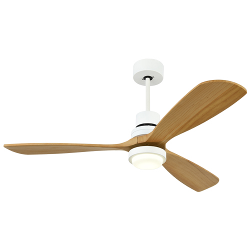 The Eos Light Wood and White 3 Blade LED Ceiling Fan