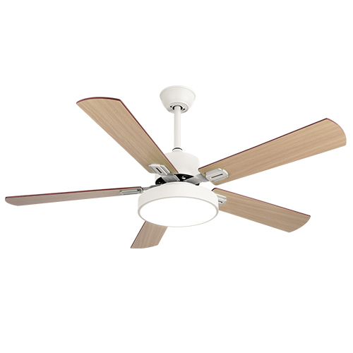The Venti Light Wood and White 5 Blade LED Ceiling Fan